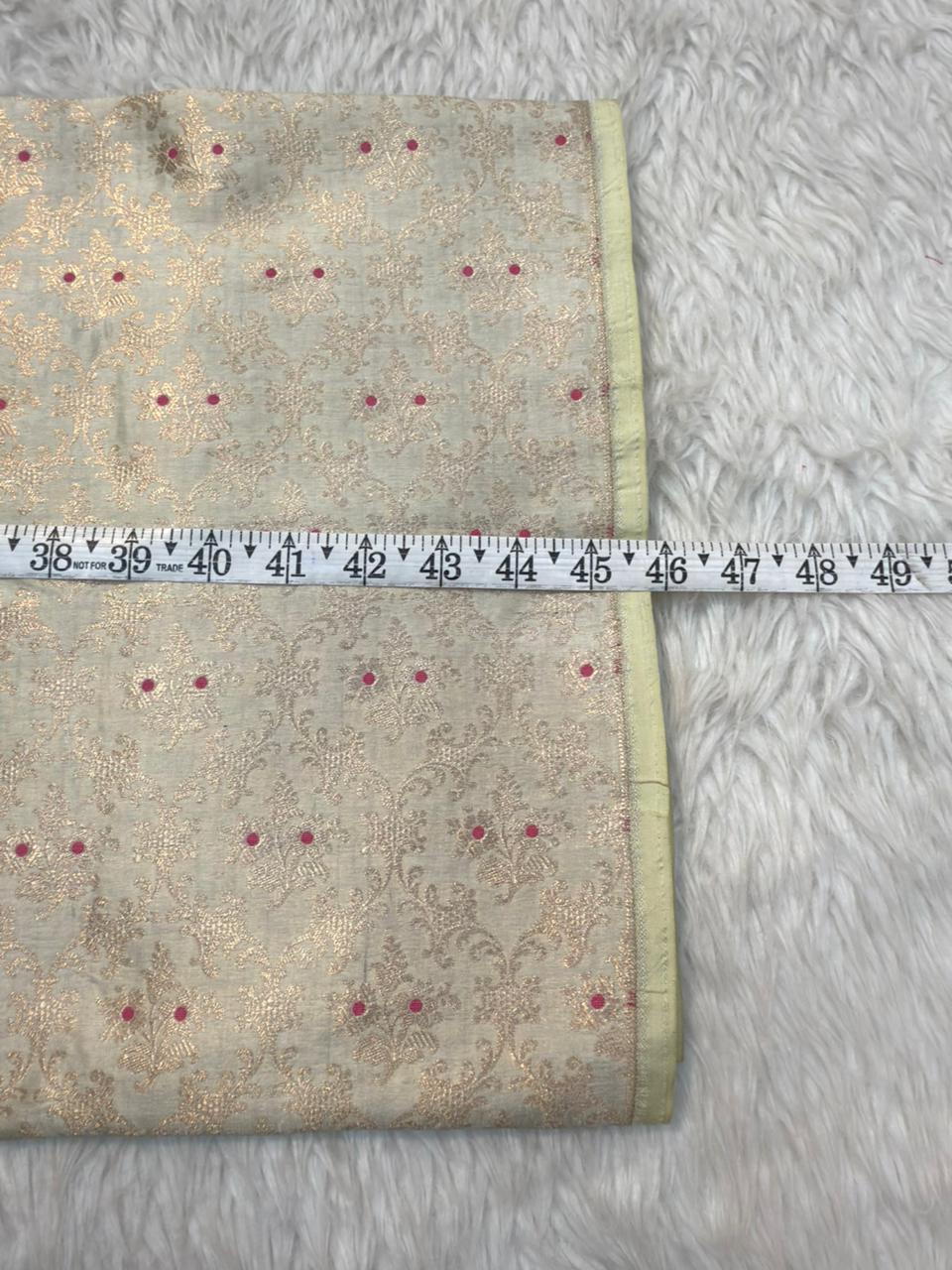 Pure Banarasi Brocade Ivory Colour Fabrics