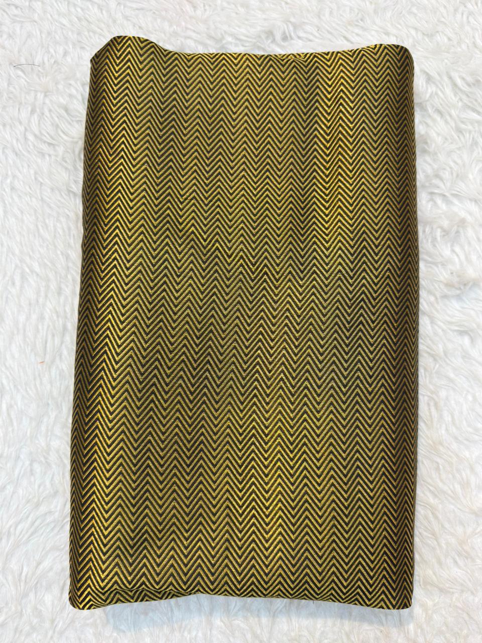 Pure Banarasi Brocade Black Colour Fabricss