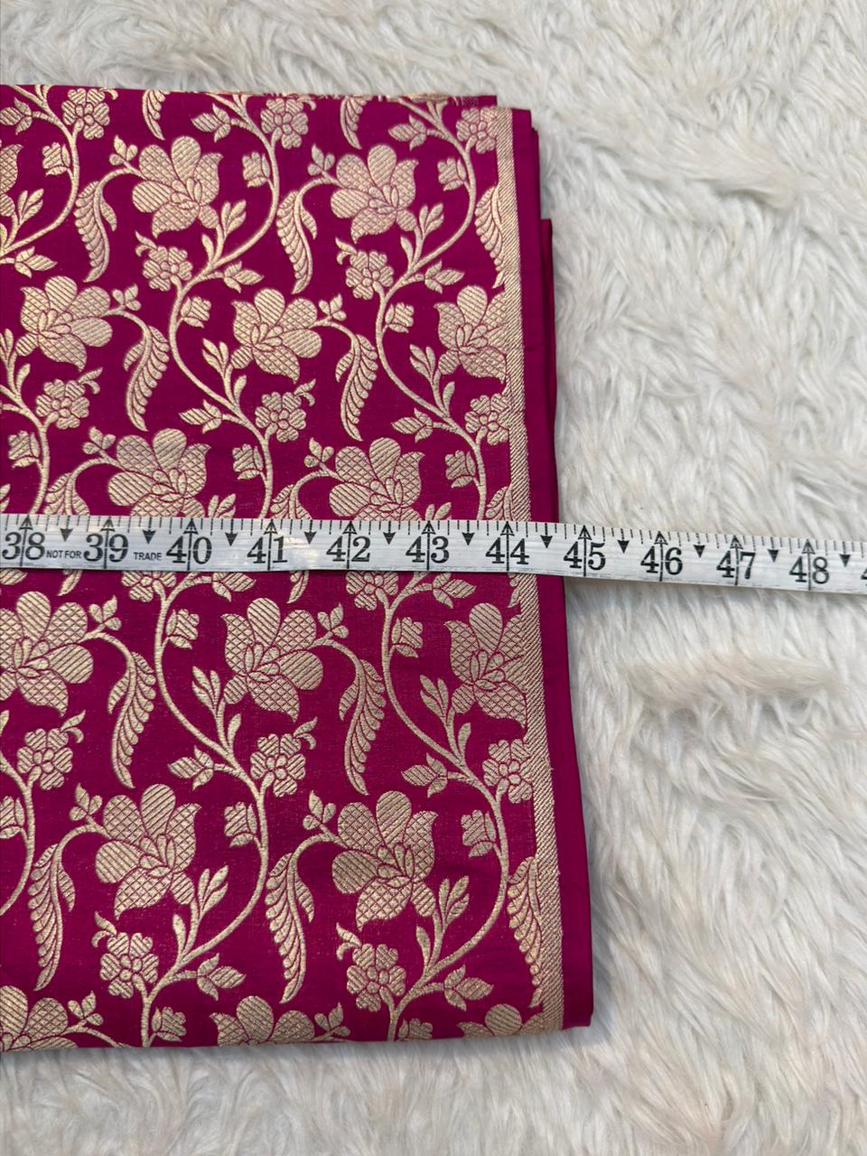 Pure Banarasi Brocade Hot Rani Colour Fabrics