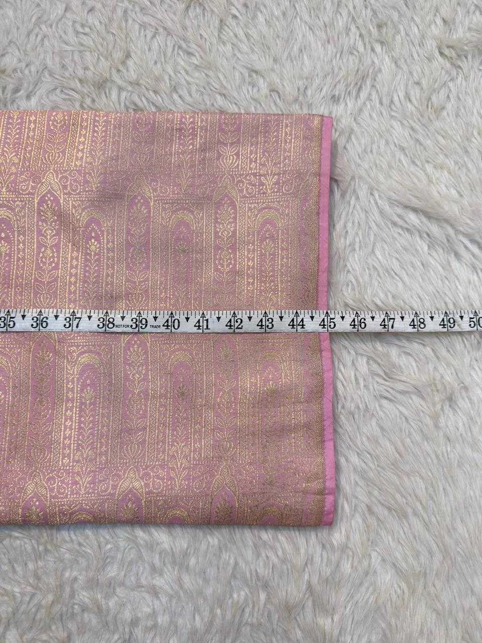 Pure Banarasi Brocade Pink Colour Fabrics