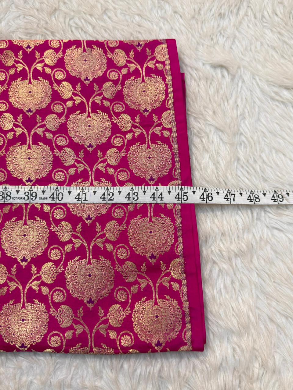 Pure Banarasi Brocade Rani Pink Colour Fabrics