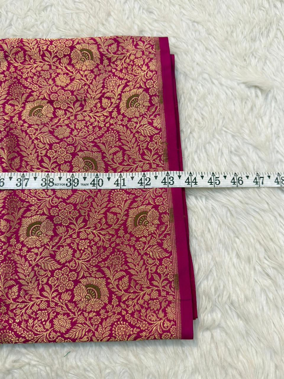 Pure Banarasi Brocade Rani Pink Colour Fabrics