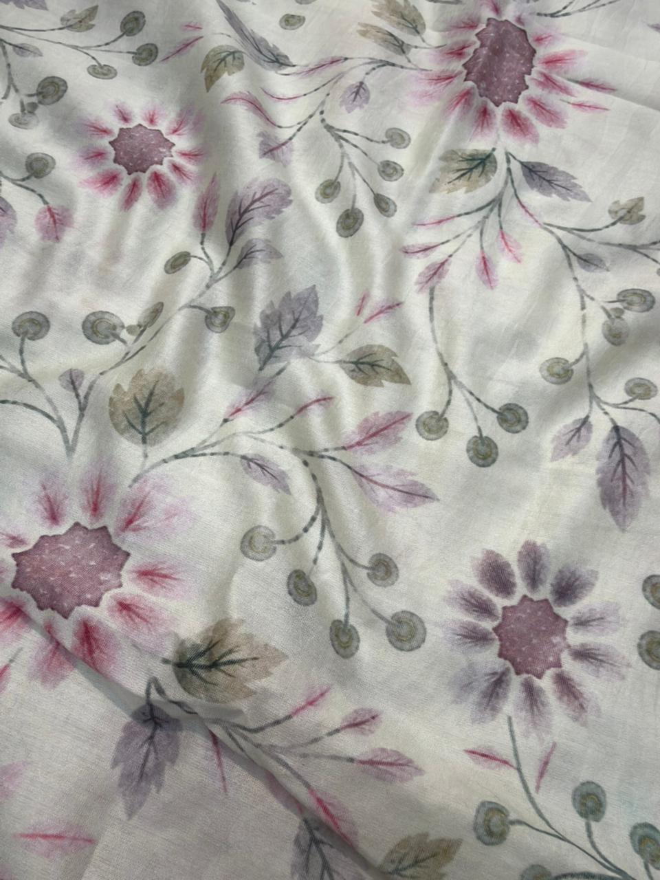 Cream Colour Pure Cotton Print Suit Set