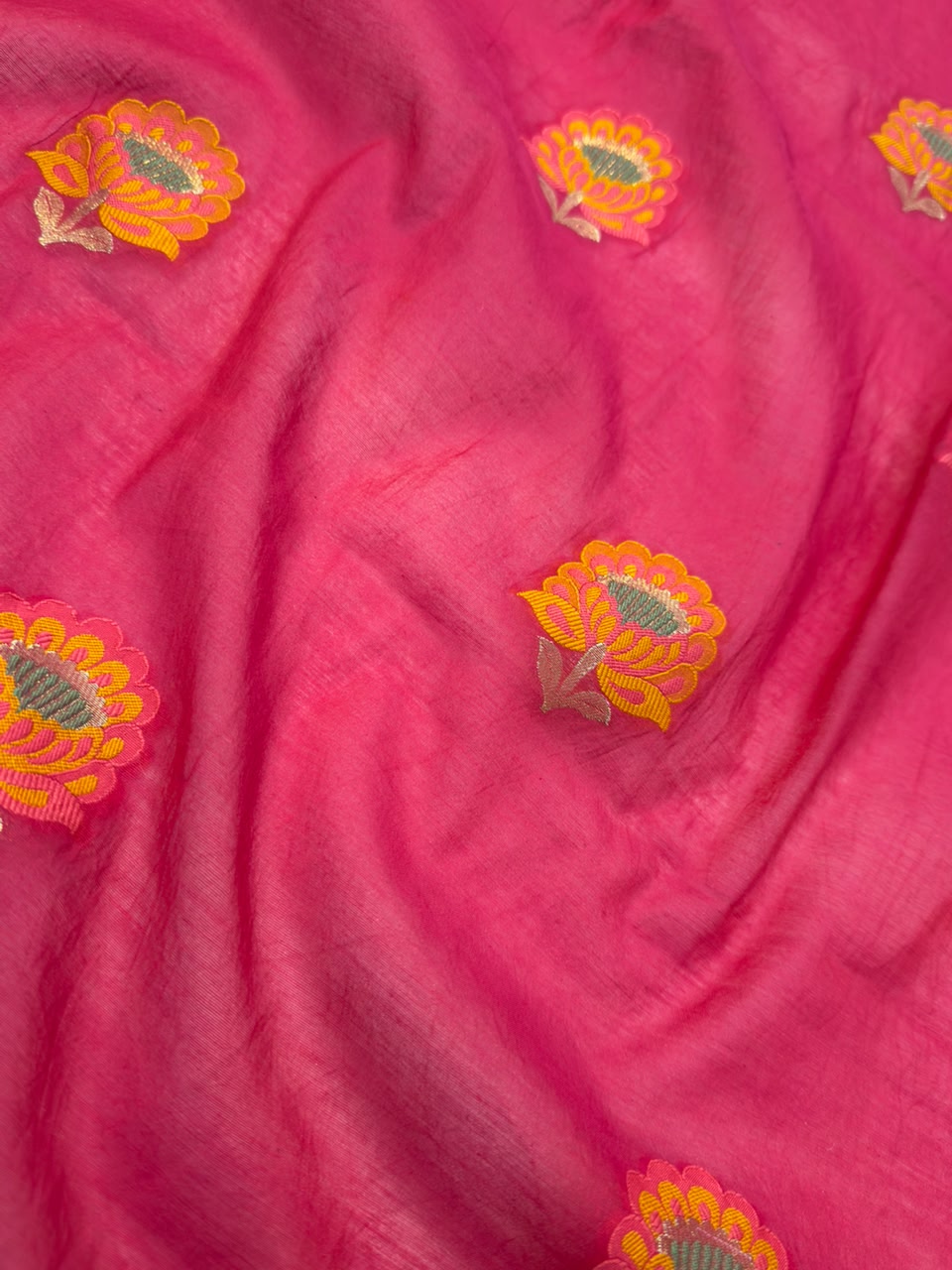 Red Colour Chanderi Silk Suit Set