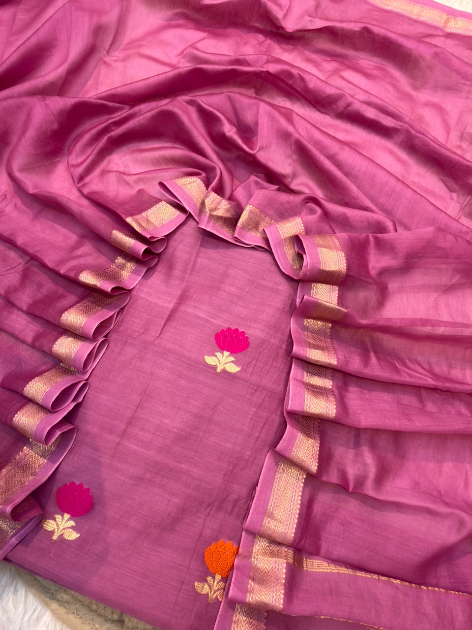 Onion Majenta Colour Chanderi Silk Suit Set