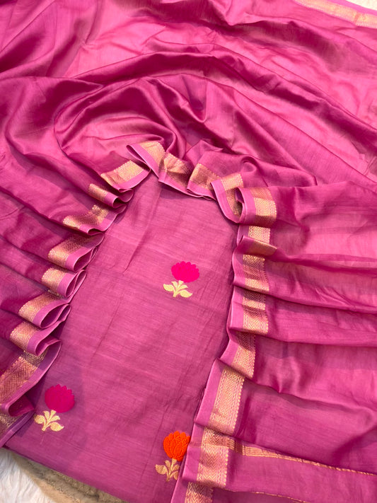 Onion Majenta Colour Chanderi Silk Suit Set