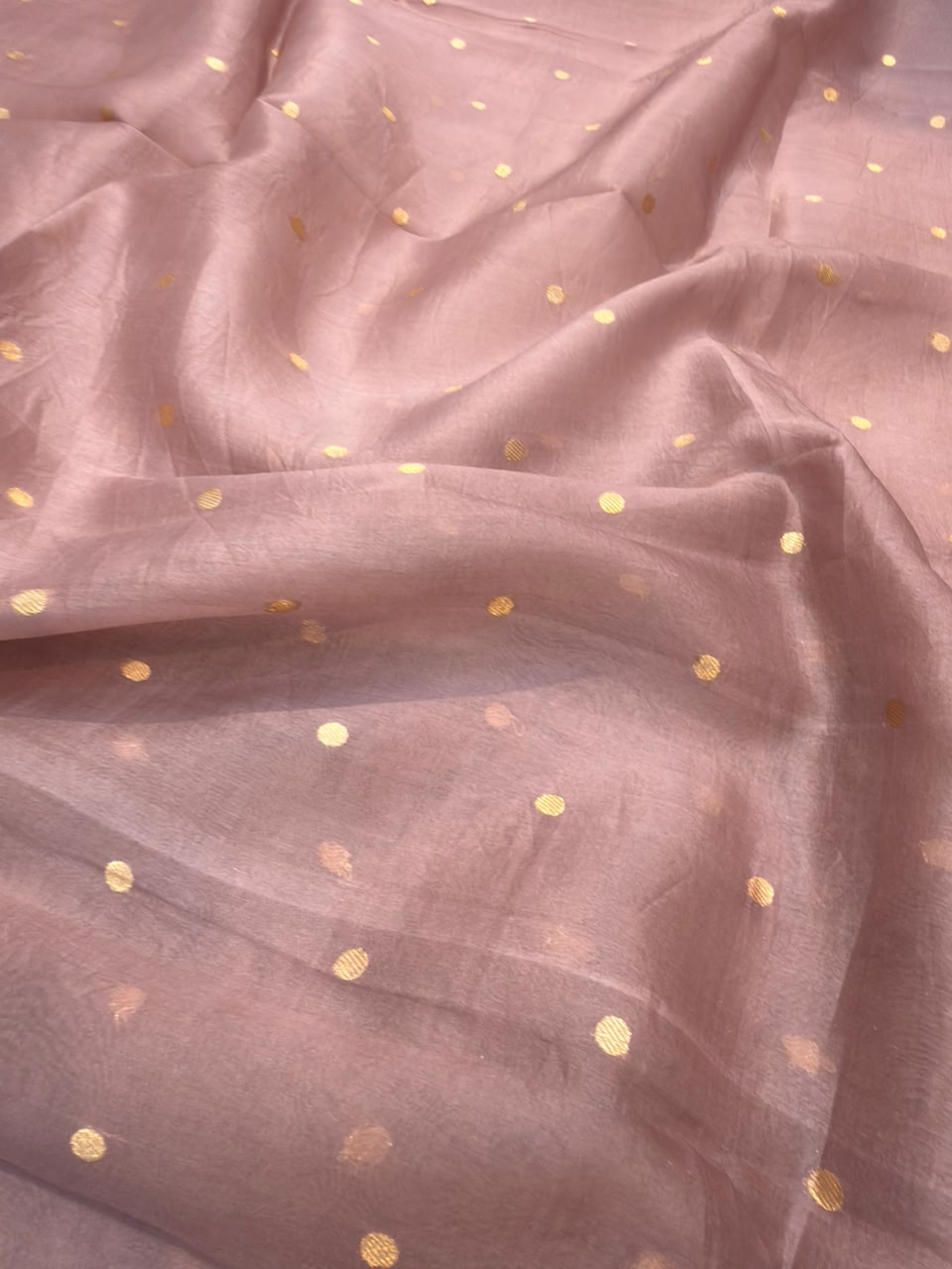 Handwoven Mauve Colour Organza Silk Suit Set