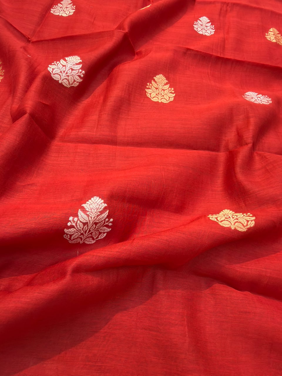 Red Colour Chanderi Silk Suit Set