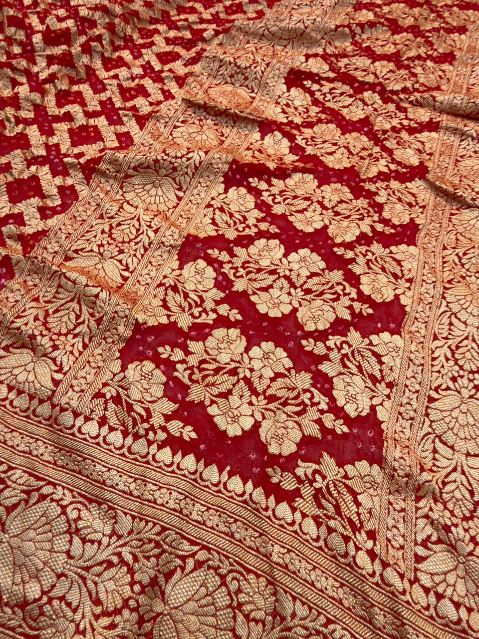 Pure Chiffon Red Colour Suit Set