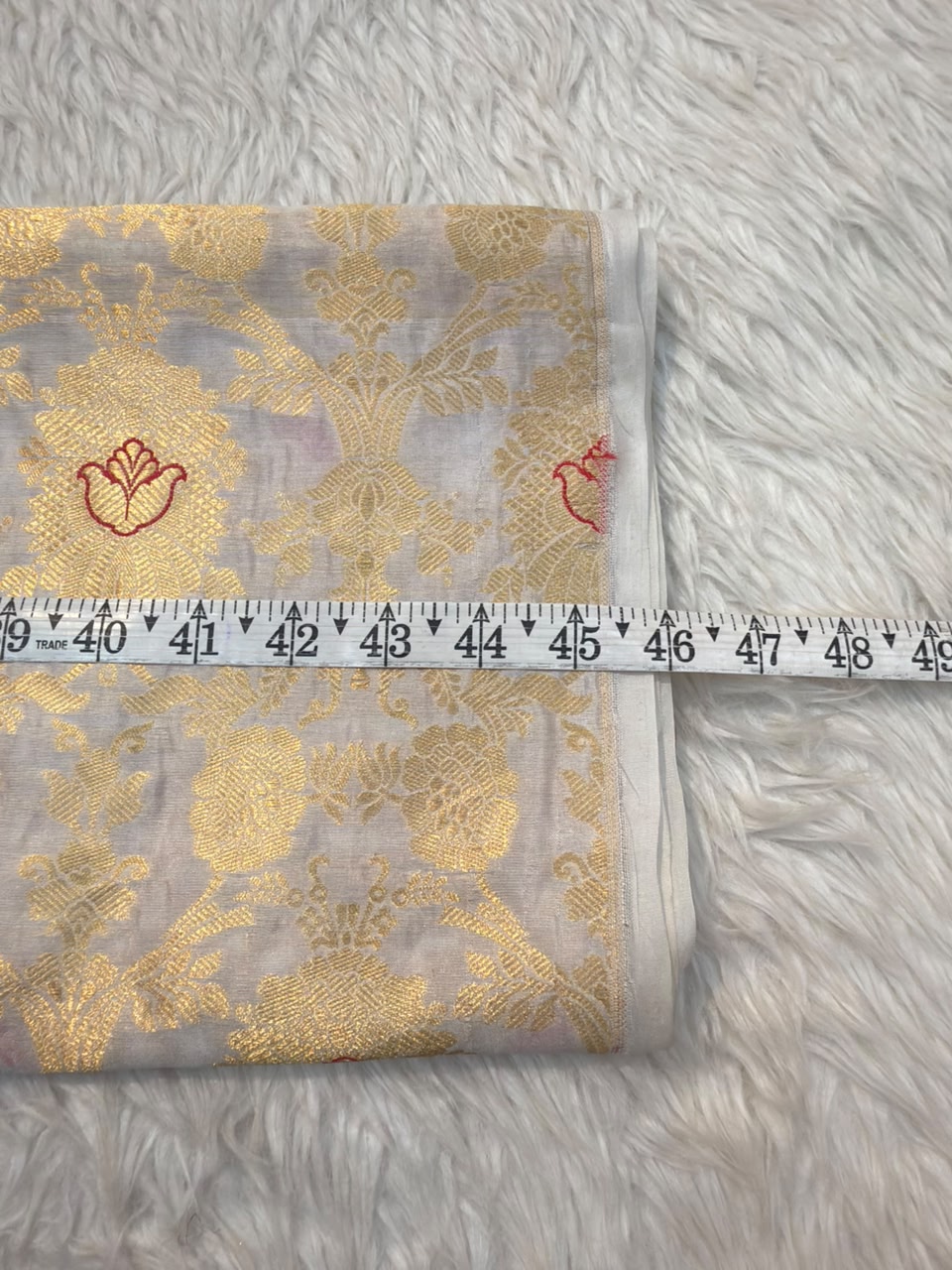 Pure Banarasi Brocade White Colour Fabrics