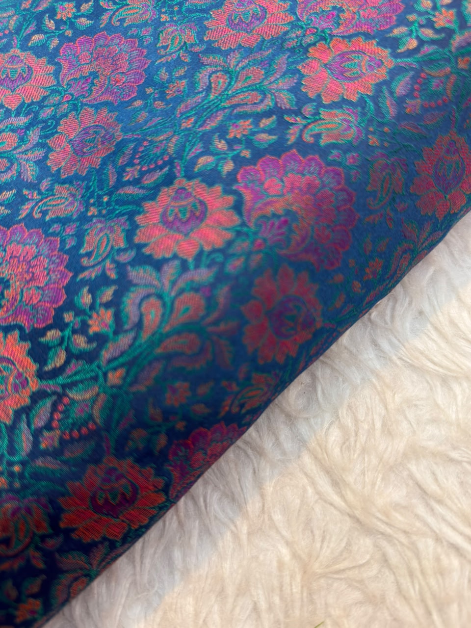 Sapphire Colour Pure Banarasi Reshmi Silk Jamawar Tanchoi Fabrics