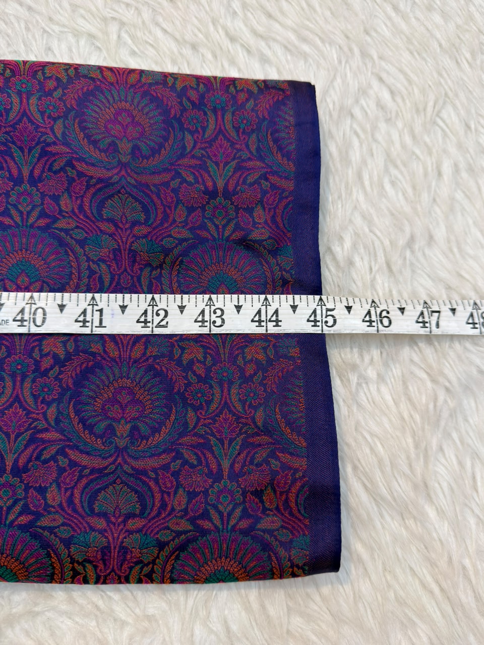 Navy Blue Colour Pure Banarasi Reshmi Silk Jamawar Tanchoi Fabrics