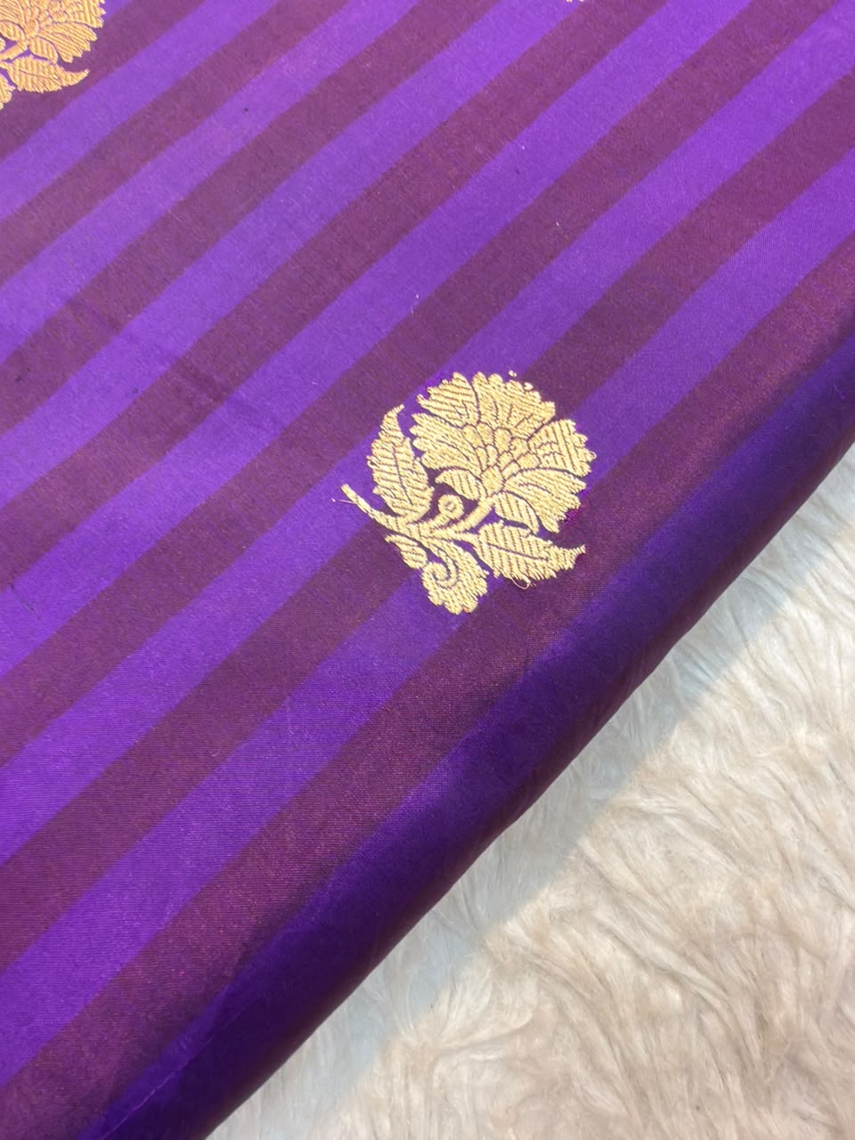 Handwoven Purple Colour Katan Silk Fabrics