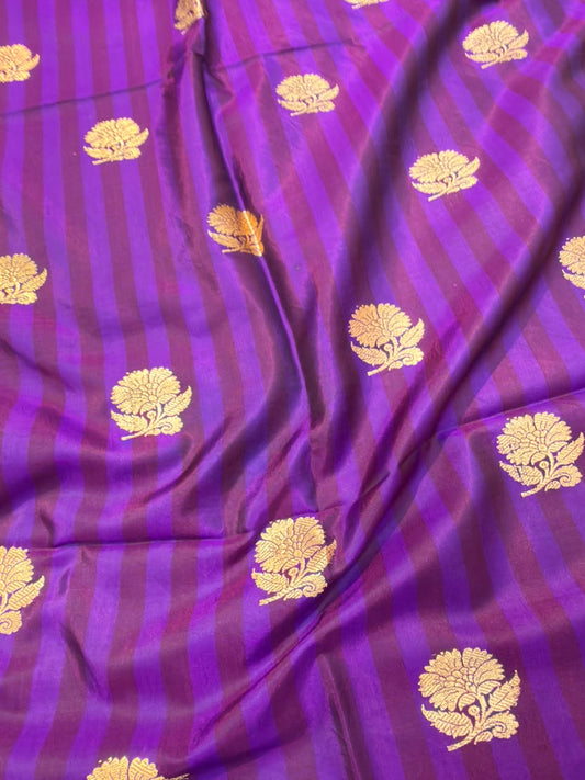 Handwoven Purple Colour Katan Silk Fabrics