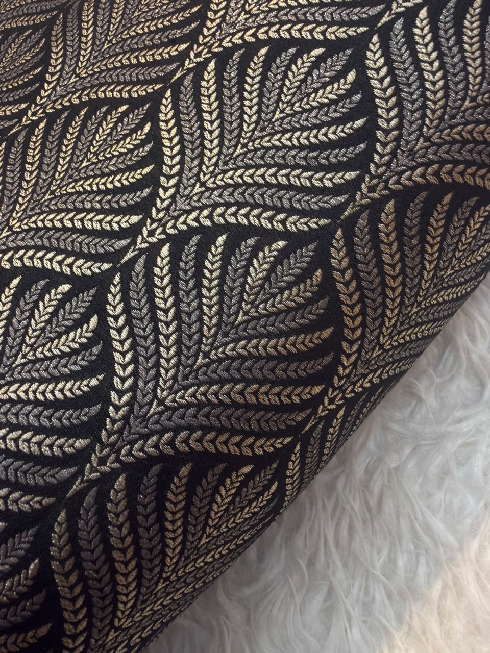 Pure Banarasi Brocade Black Colour Fabrics