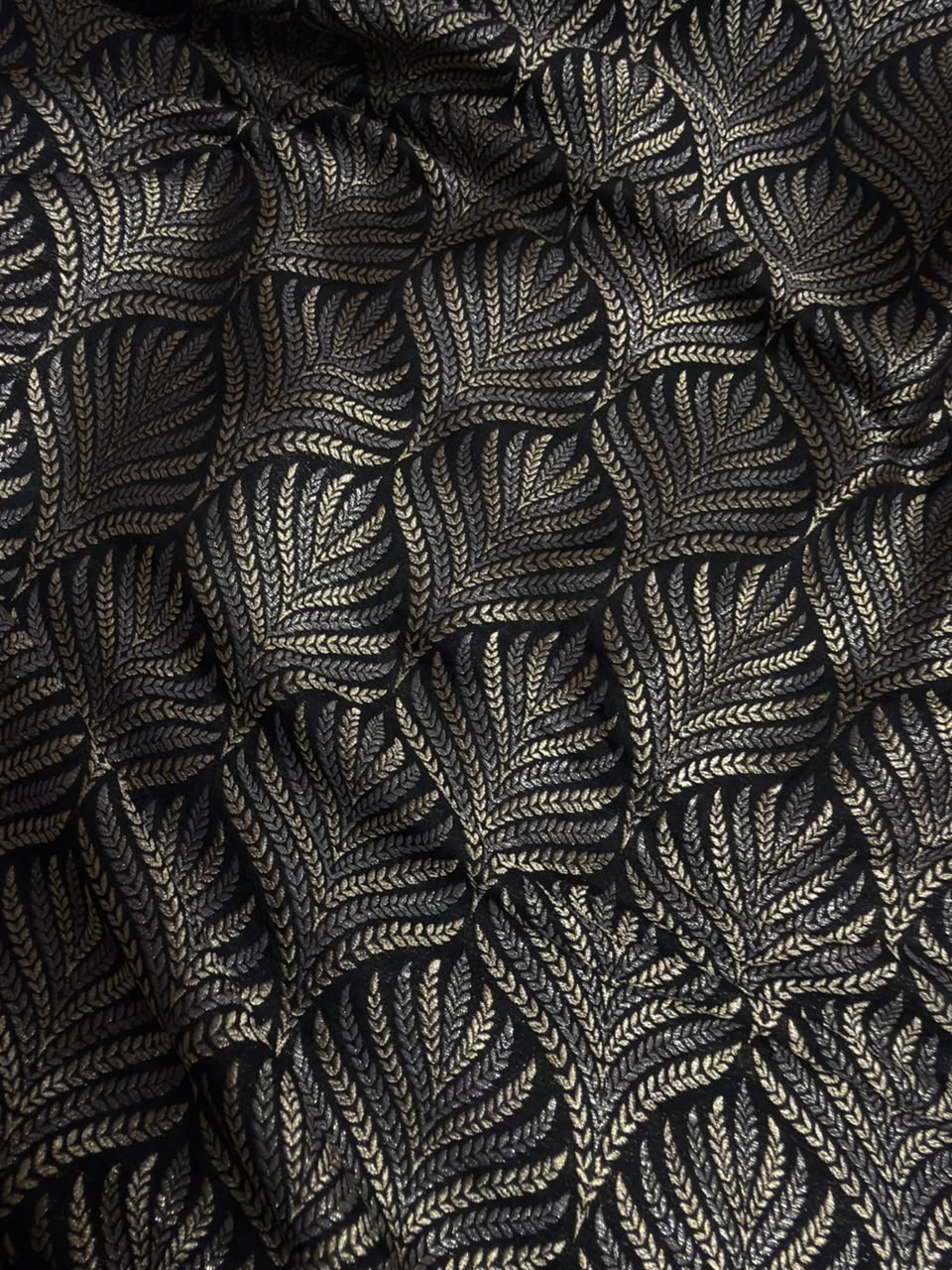 Pure Banarasi Brocade Black Colour Fabrics