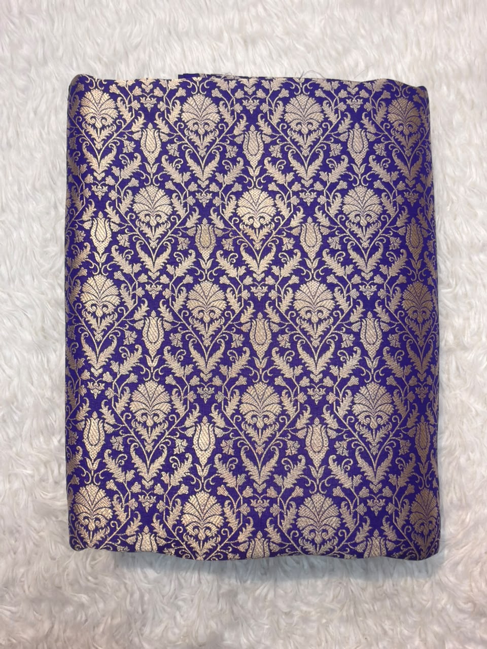 Pure Banarasi Brocade Blue Colour Fabrics