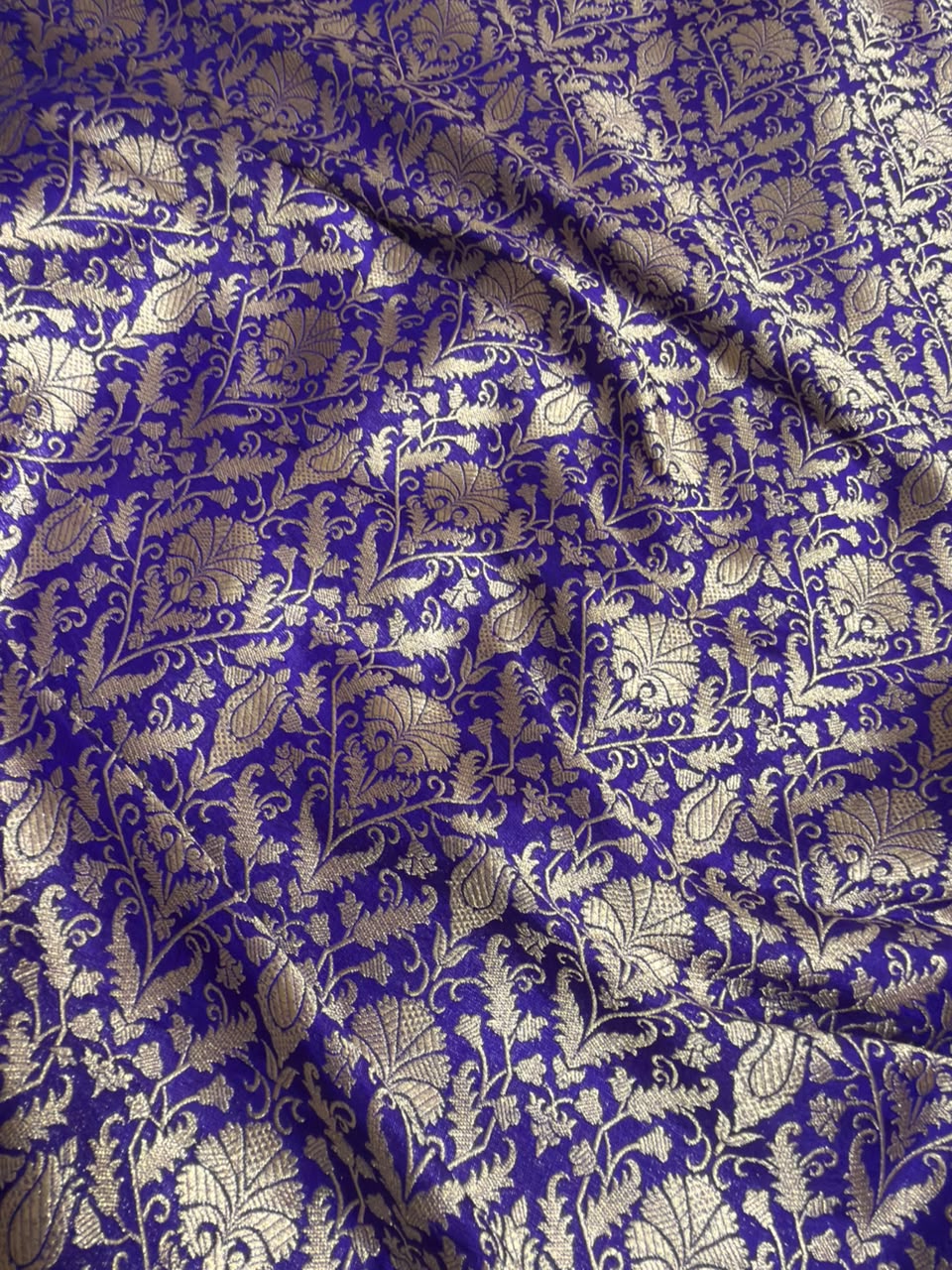 Pure Banarasi Brocade Blue Colour Fabrics