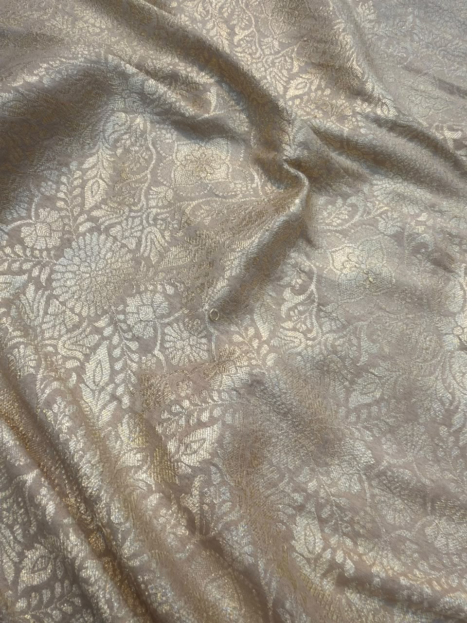 Beige Colour Pure Munga Silk Fabrics