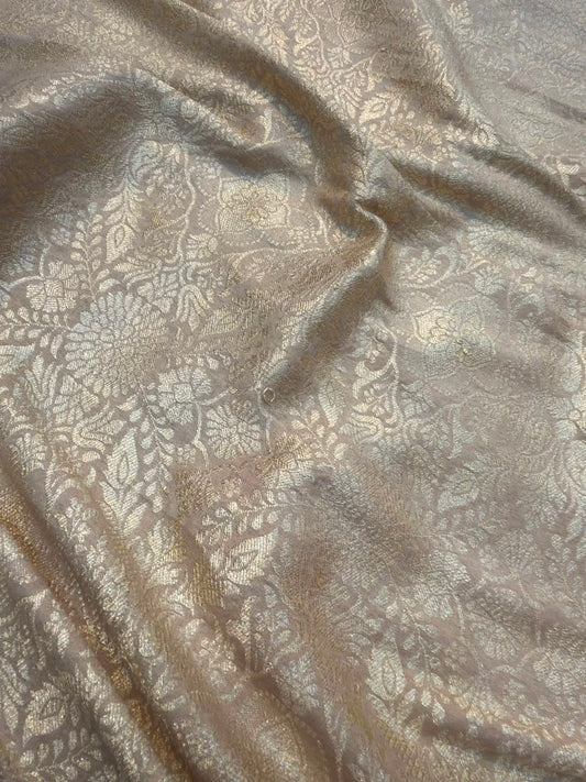 Beige Colour Pure Munga Silk Fabrics
