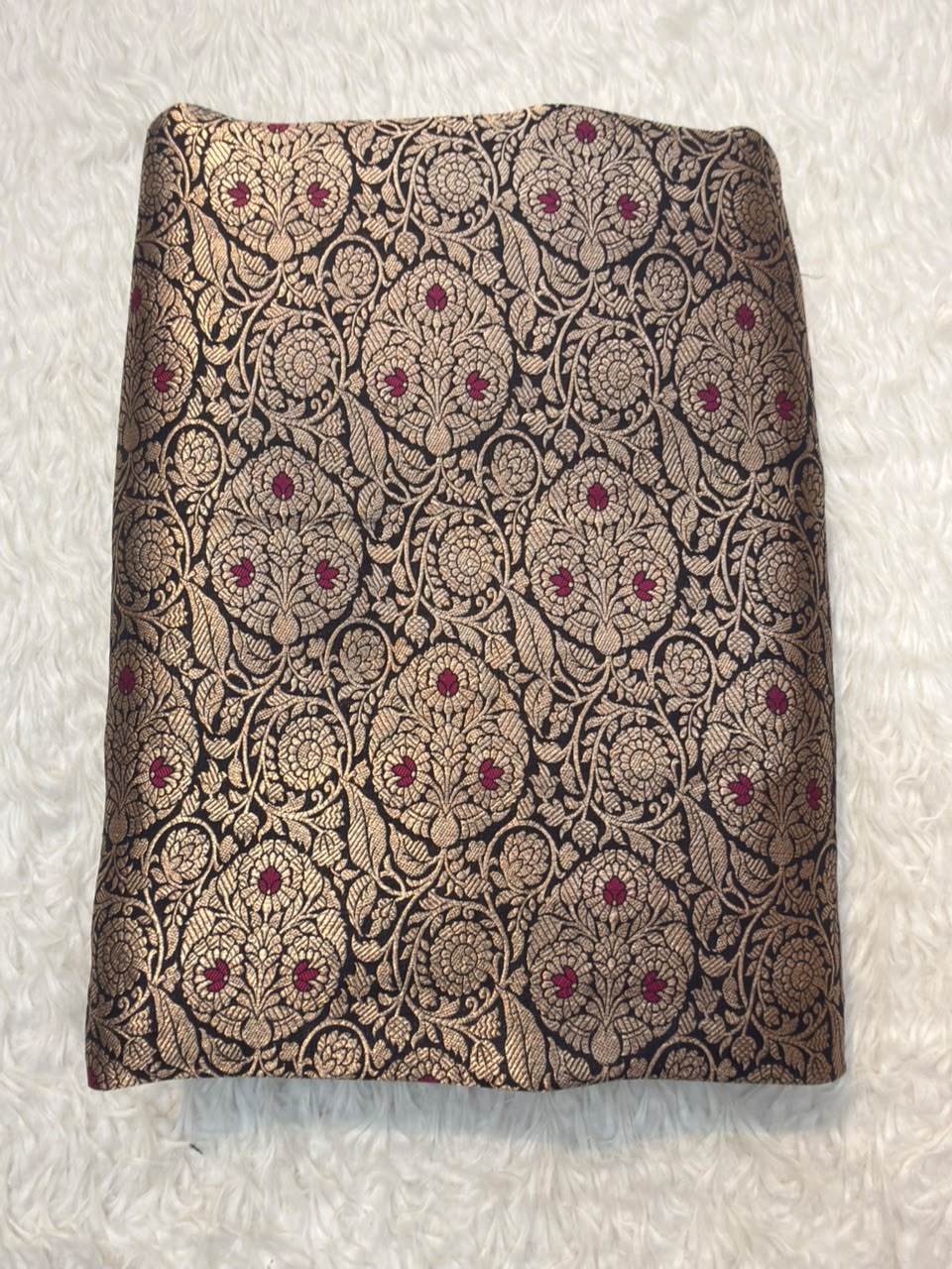 Pure Banarasi Brocade Black Colour fabrics