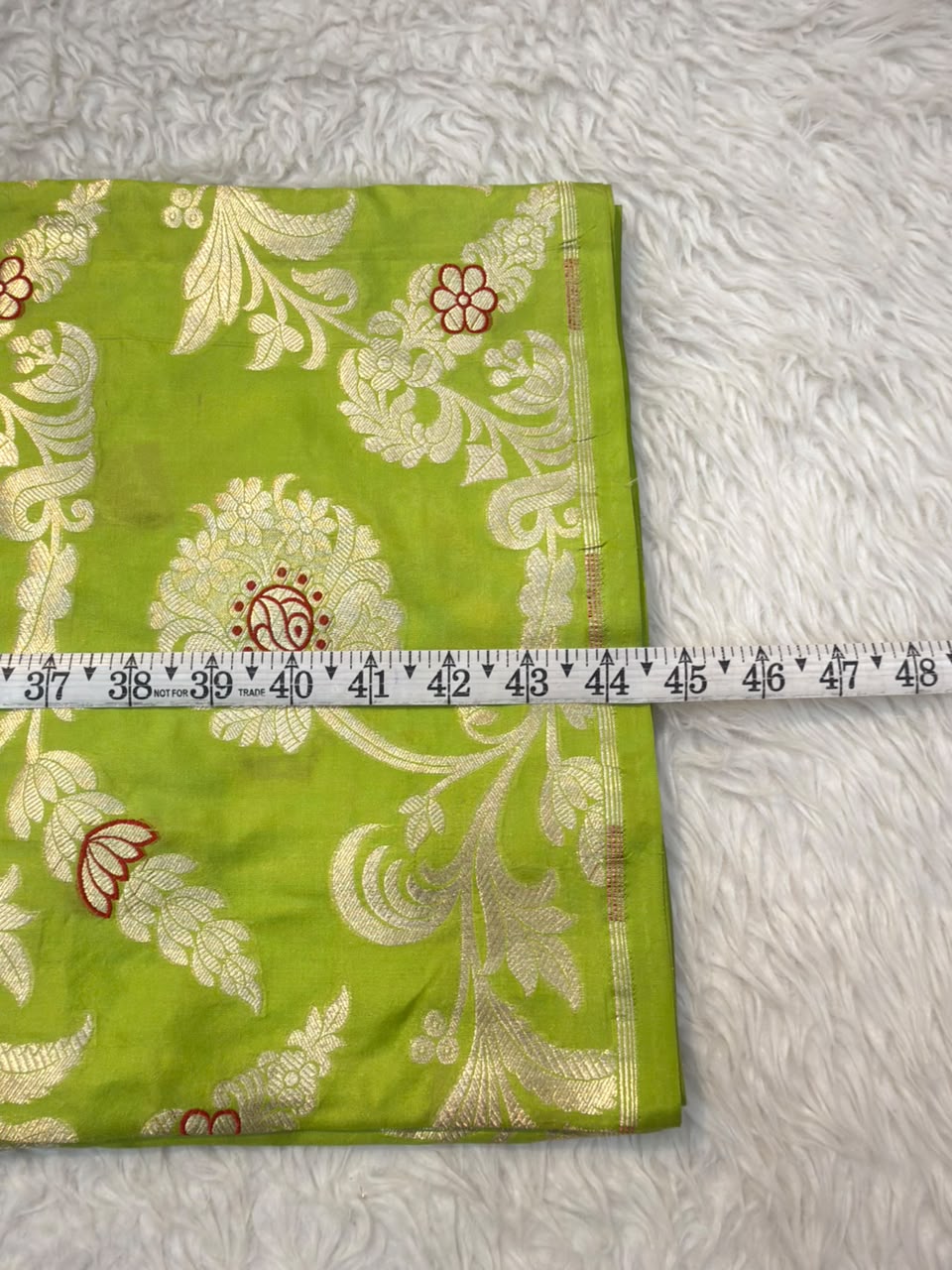 Pure Banarasi Brocade Parrot Green Colour Fabrics