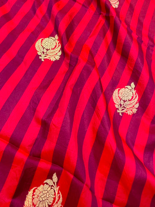 Handwoven Red Colour Katan Silk Fabrics