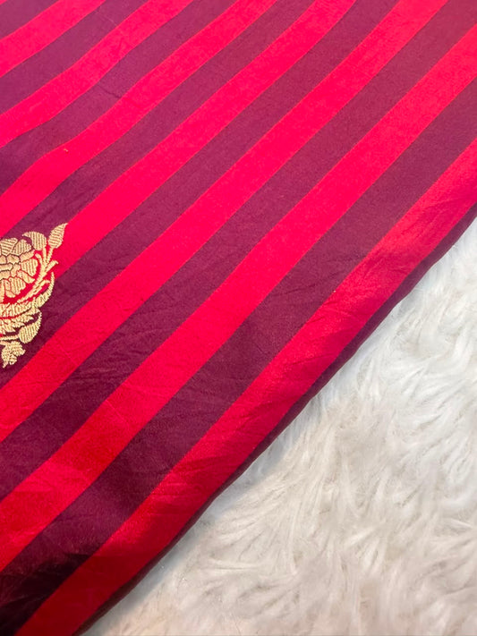 Handwoven Red Colour Katan Silk Fabrics