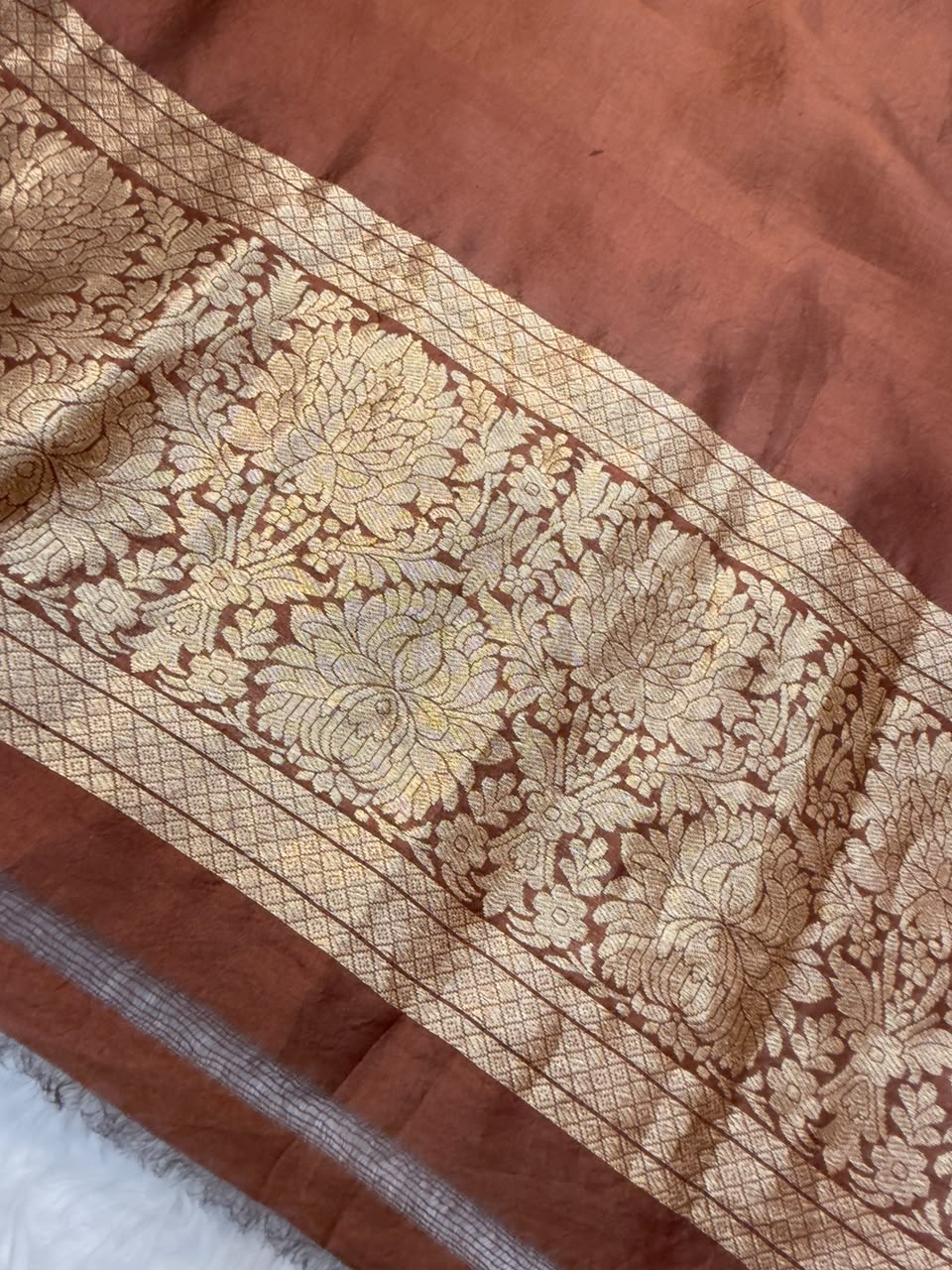 Handwoven Pure Katan Silk Chocolate Colour Cot Set
