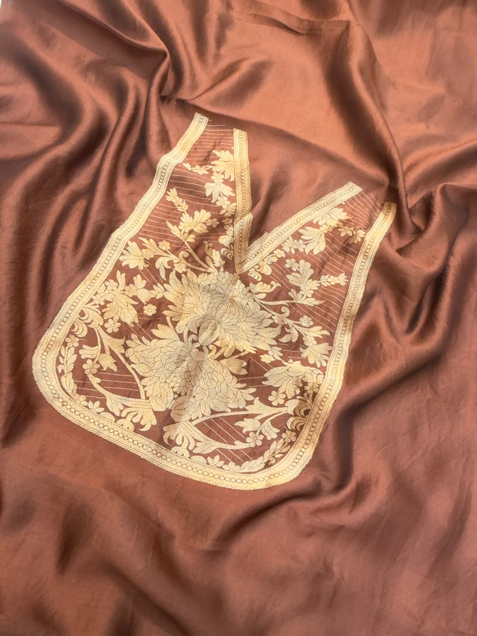 Handwoven Pure Katan Silk Chocolate Colour Cot Set