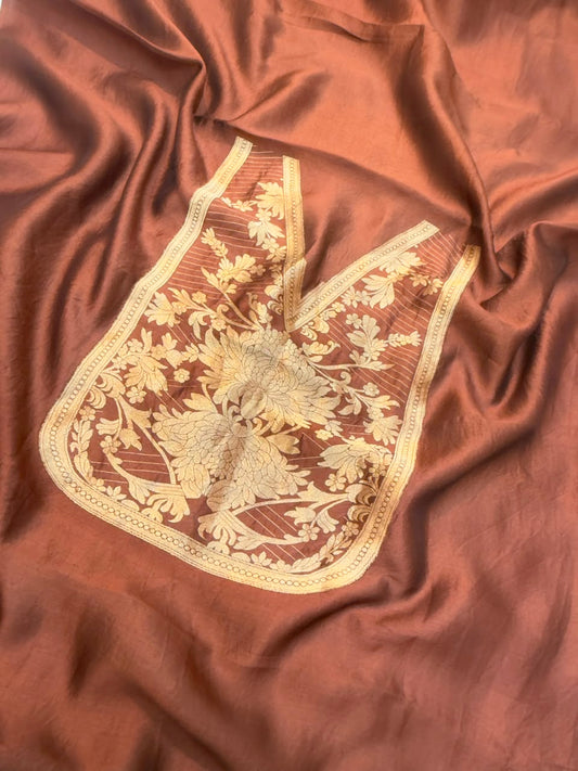Handwoven Pure Katan Silk Chocolate Colour Cot Set