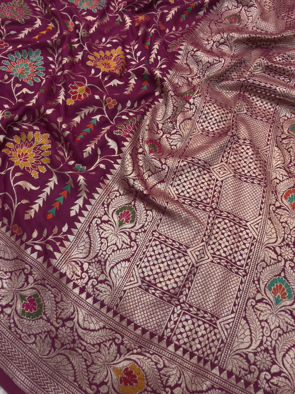 Wine Colour Pure Munga Silk Suit Set