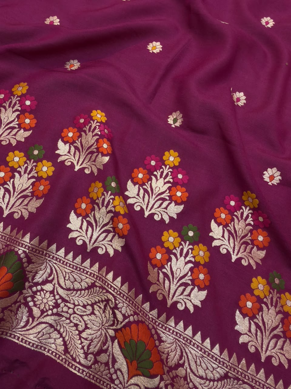 Wine Colour Pure Munga Silk Suit Set