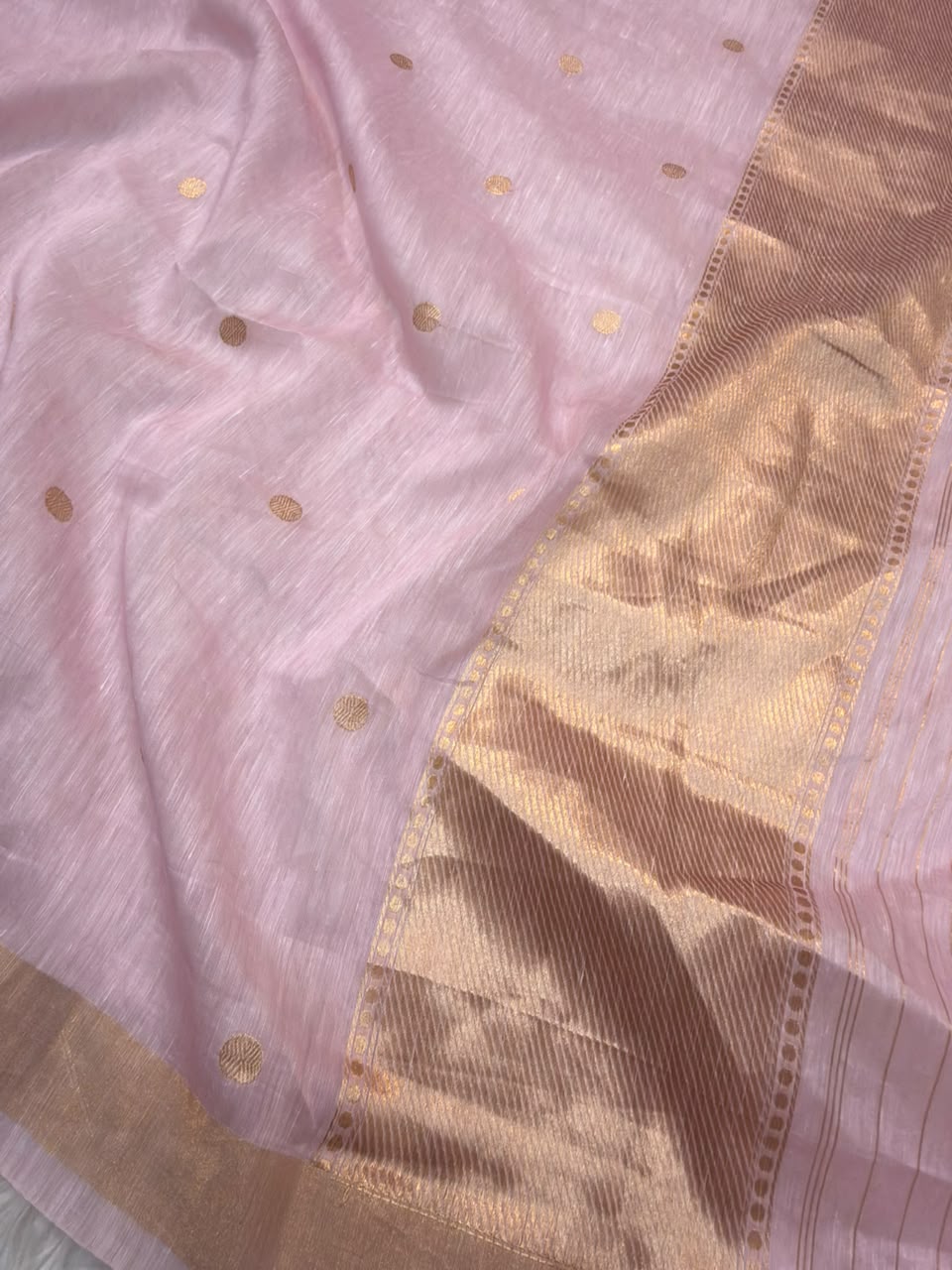 Powder Pink Colour Linen Silk Suit Set