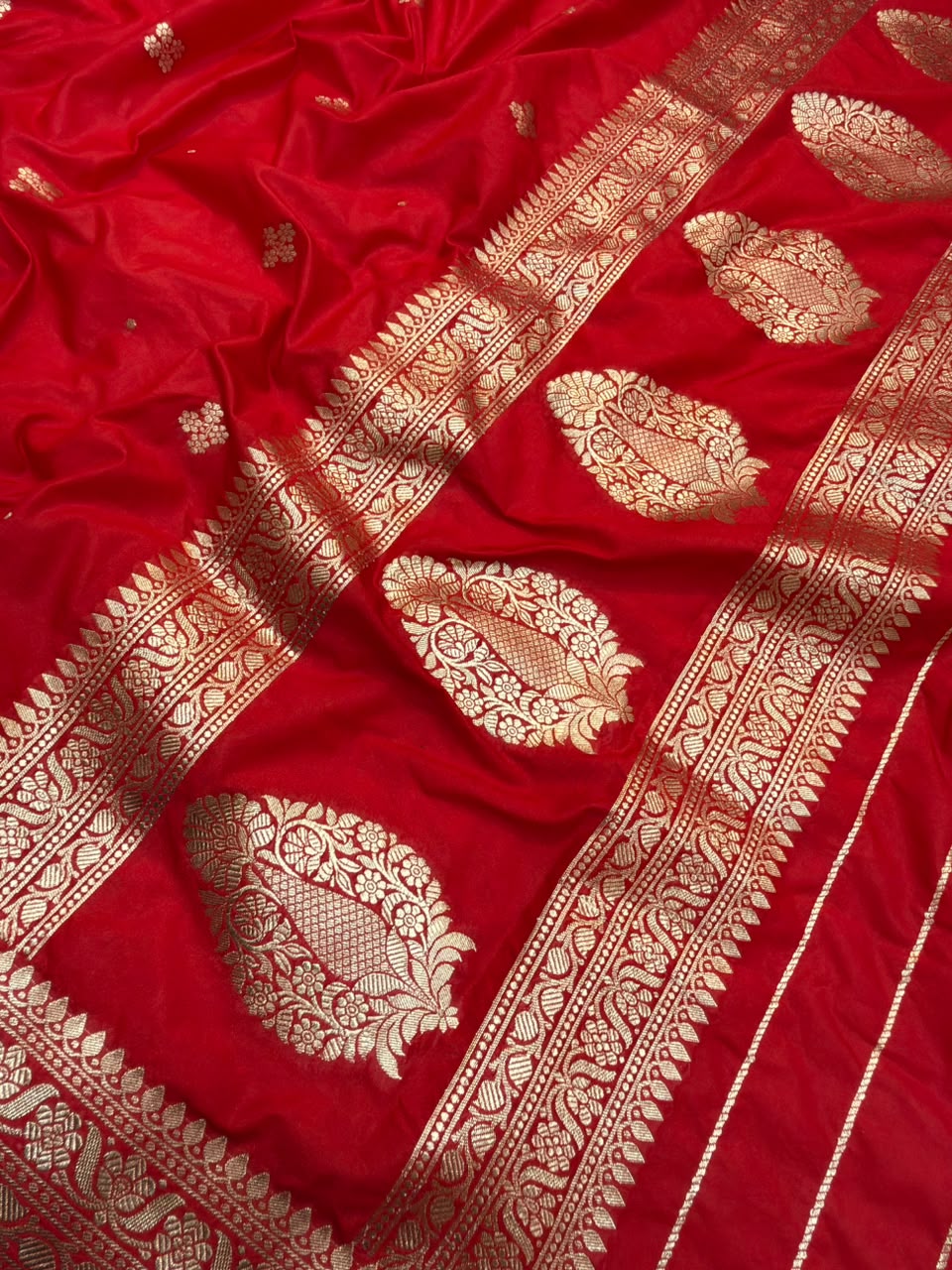 Red Colour Katan Silk Suit Set