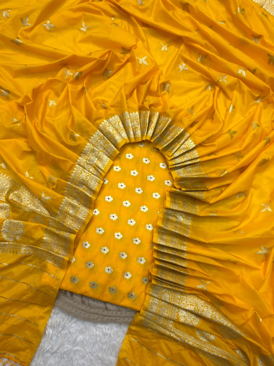 Yellow Colour  Katan Silk Suit Set