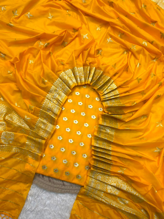 Yellow Colour  Katan Silk Suit Set