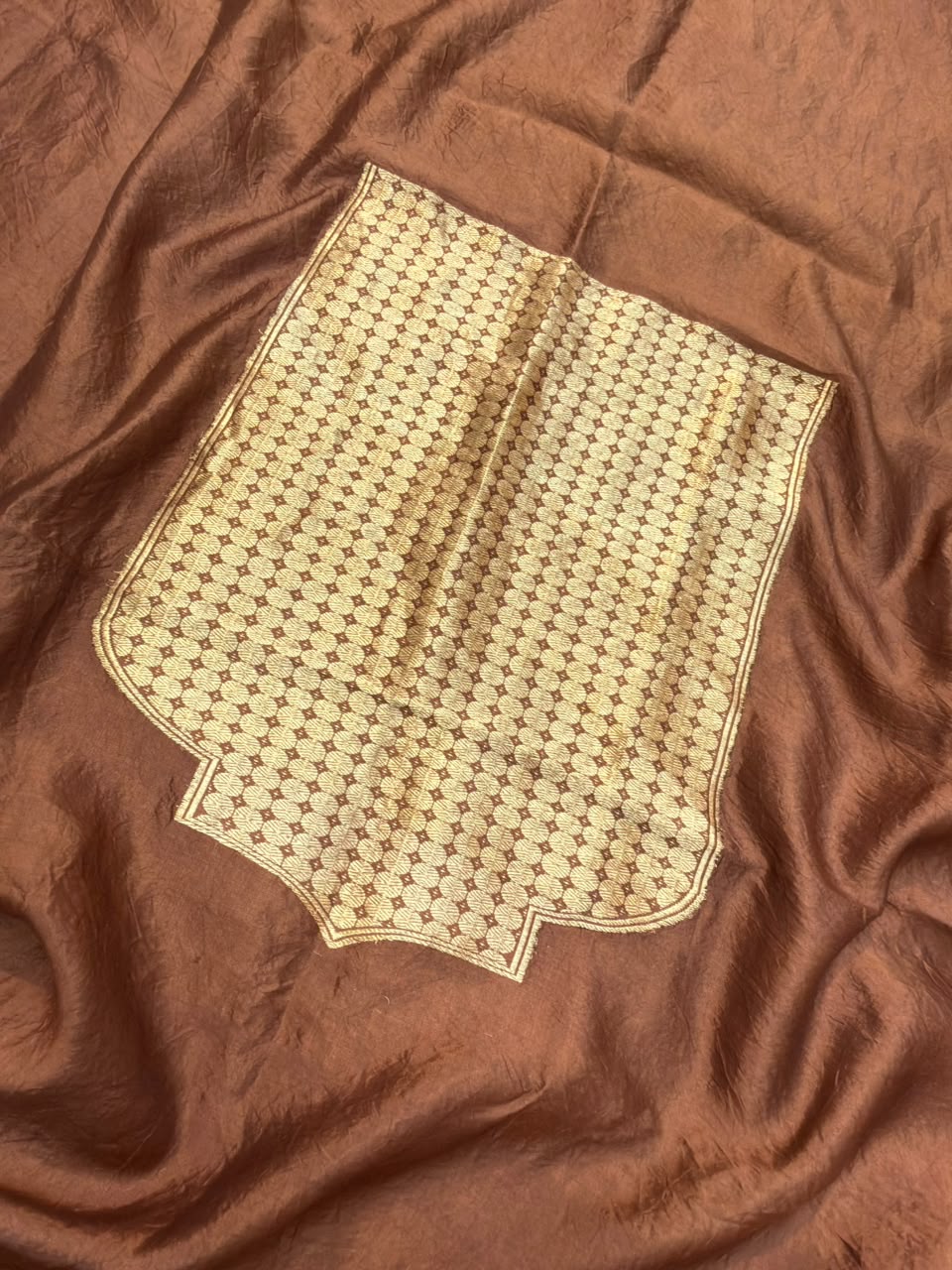 Handwoven Pure Katan Silk Chocolate Colour Cot Set