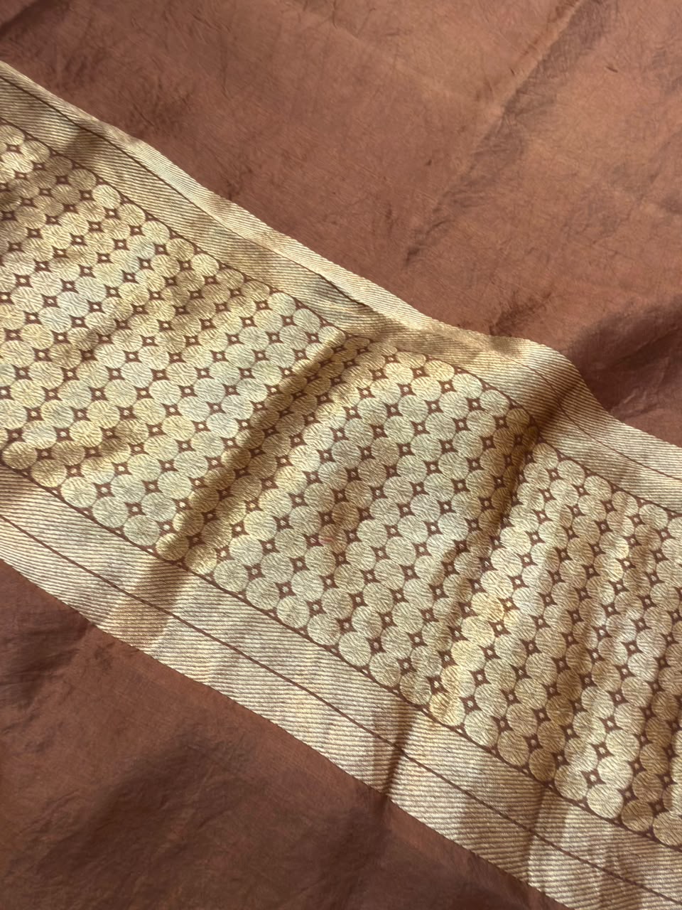 Handwoven Pure Katan Silk Chocolate Colour Cot Set