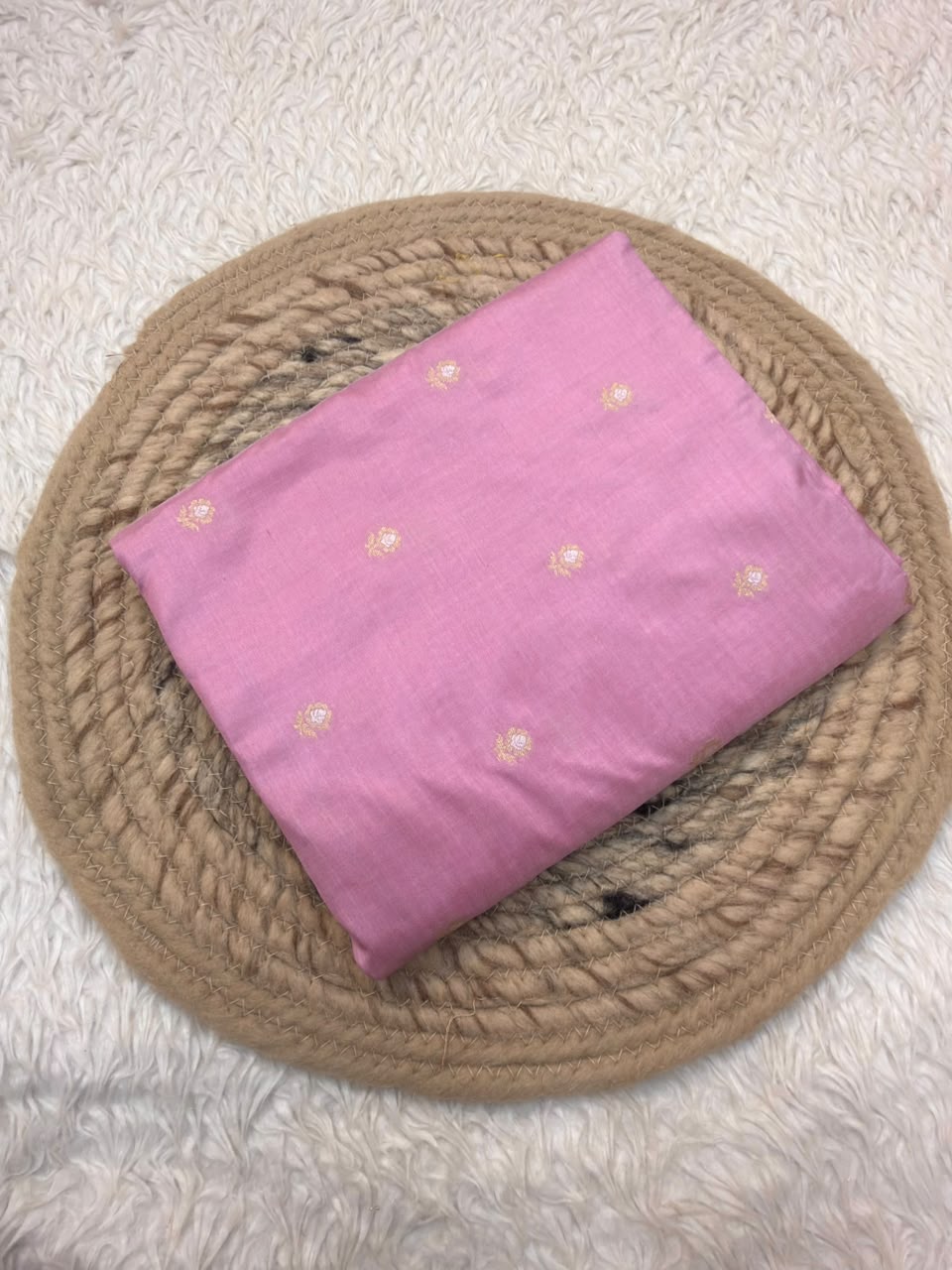 Pure Katan Silk Rose Pink Colour Suit Set