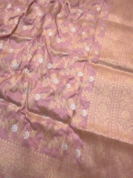 Pure Katan Silk Lilac Colour Suit Set