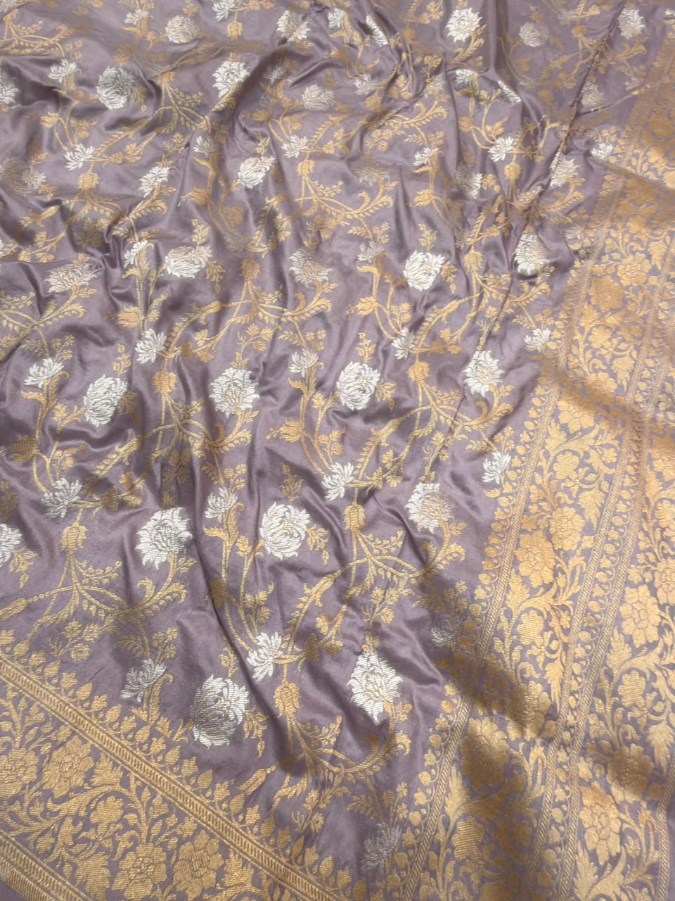 Pure Katan Silk Lilac Colour Suit Set