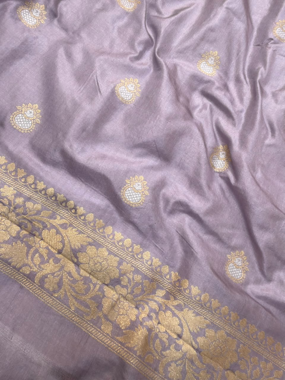 Pure Katan Silk Lilac Colour Suit Set