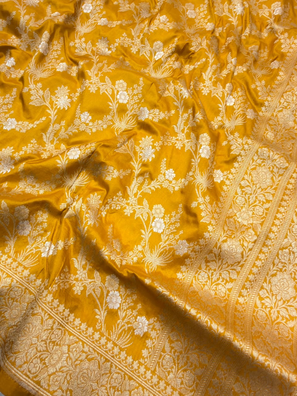 Pure Katan Silk Yellow Colour Suit Set
