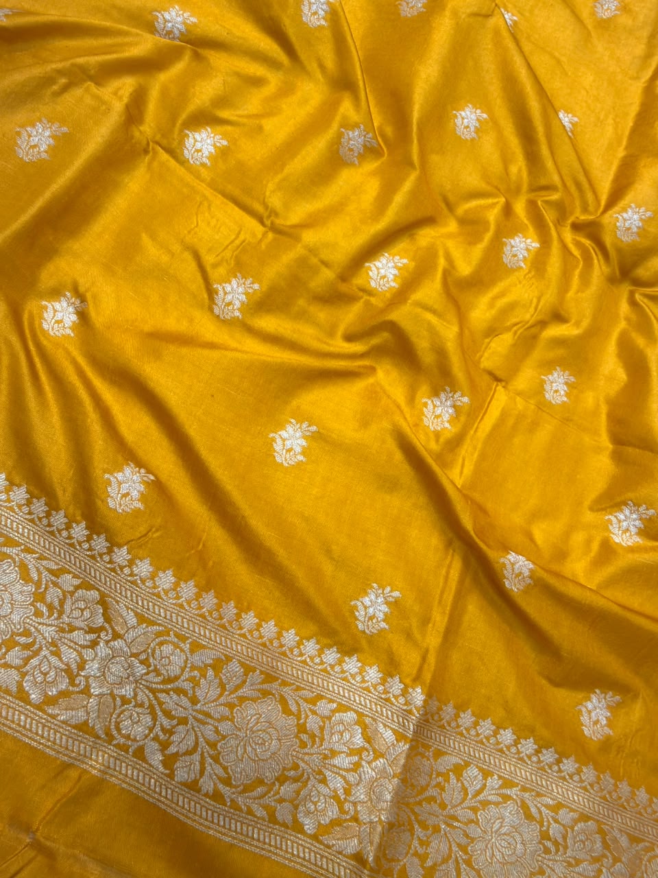 Pure Katan Silk Yellow Colour Suit Set