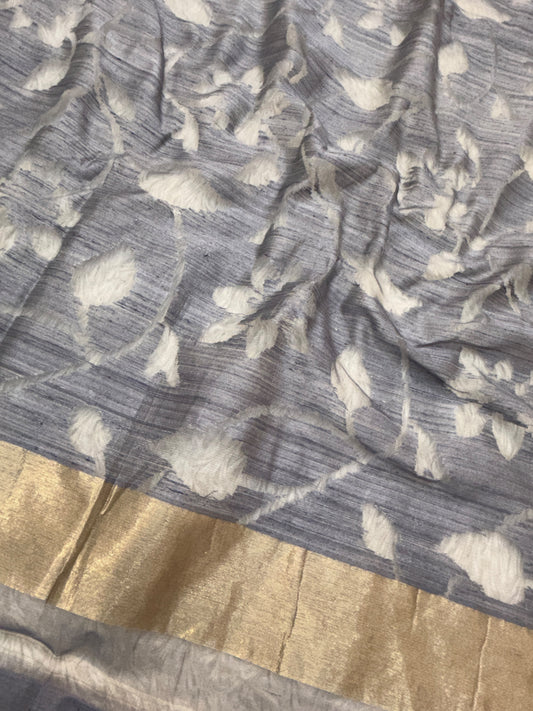 Pure Matka Silk Cool Gray Colour Suit Set