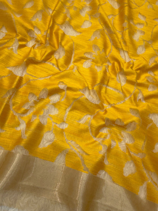 Pure Matka Silk Yellow Colour Suit Set