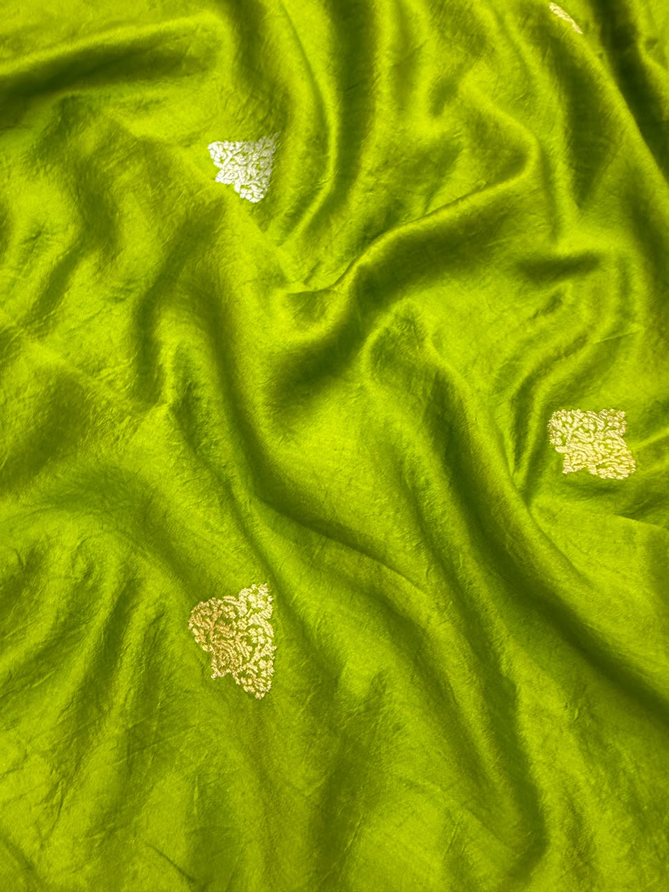 Pure Chinya Silk Mehandi Green Colour Suit Set
