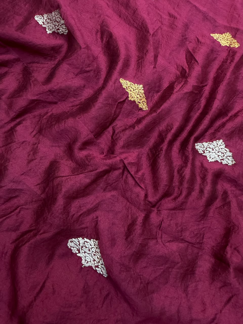 Pure Chinya Silk Wine Colour Suit Set