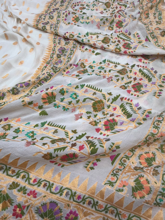 White Colour Pure Khaddi Georgette Silk Dupatta